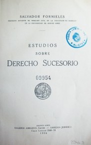 Estudios sobre derecho sucesorio