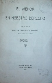 El menor en nuestro derecho