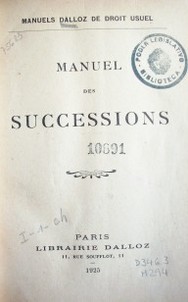 Manuel des successions