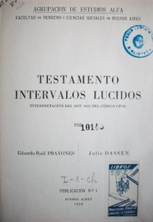 Testamento : intérvalos lúcidos