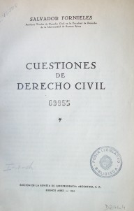 Cuestiones de derecho civil