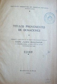 Títulos provenientes de donaciones