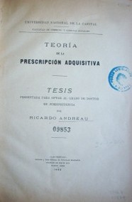 Teoría de la prescripción adquisitiva