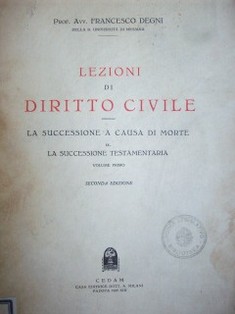 Lezioni di diritto civile : la successione a causa di morte