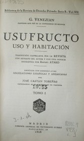 Usufructo, uso y habitación