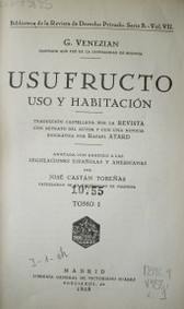 Usufructo, uso y habitación