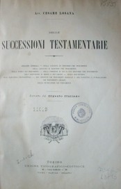 Delle successioni testamentarie