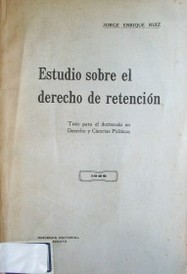 Estudio sobre el derecho de retención