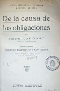 De la causa de las obligaciones