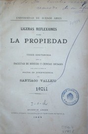 Ligeras reflexiones sobre la propiedad