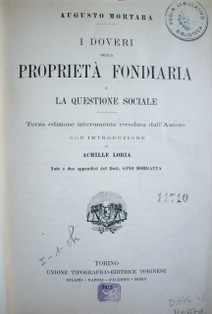 I doveri della proprieta fondiaria e la questione sociale