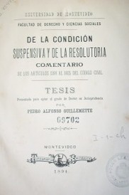 De la condición suspensiva y de la resolutoria