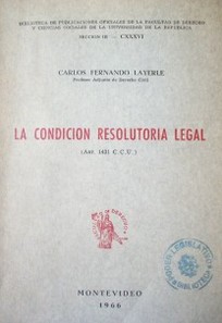 La condición resolutoria legal