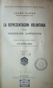 La representación voluntaria en los negocios jurídicos