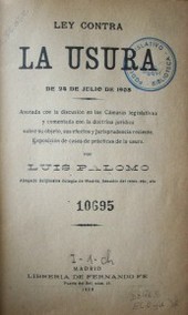 Ley contra la usura de 24 de julio de 1908