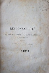 Responsabilité des architectes, ingénieurs, experts, arbitres et entrepreneurs