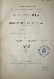 De la anulación ó declaración de nulidad