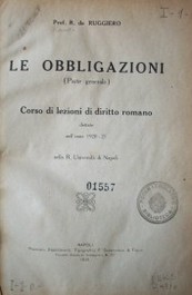 Le obbligazioni (parte generale)