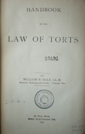 Handbook of the law of torts