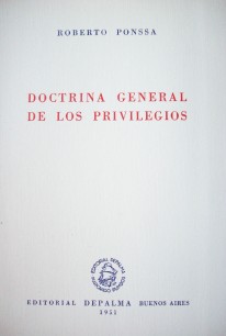Doctrina General de los Privilegios