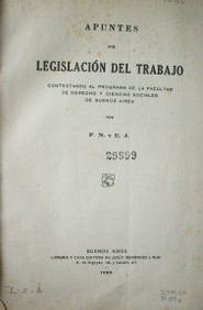 Apuntes de legislación del trabajo