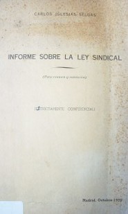 Informe sobre la ley sindical