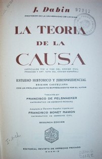 La teoría de la causa (artículos 1131 a 1133 del Código Civil francés y art. 1275 del Código Español)