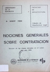 Nociones generales sobre la contratación