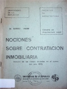 Nociones generales sobre la contratación inmobiliaria