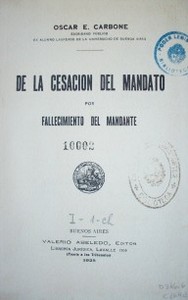 De la cesación del mandato por fallecimiento del mandante