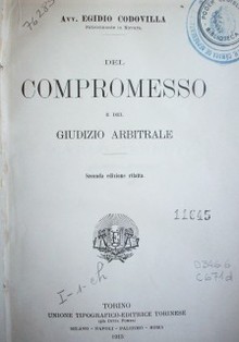 Del compromesso e del giudizio arbitrale