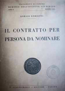 Il contrato per persona da nominare