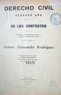 Derecho Civil : Segundo Año : De los contratos