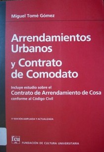 Arrendamientos urbanos y contrato de comodato