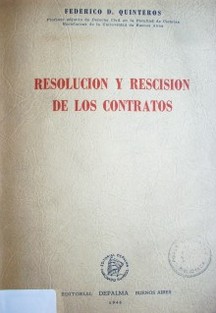 Resolución y rescisión de los contratos