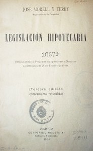 Legislación hipotecaria