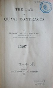 The law of quasi contracts