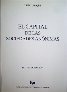 El capital de las sociedades anónimas