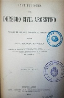 Instituciones del Derecho Civil argentino