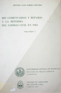 Mis comentarios y reparos a la reforma del Código Civil en 1982