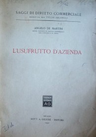 L´usufrutto d´azienda