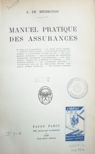 Manuel pratique des assurances