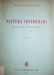 Factura conformada : (Su incorporación al derecho cambiario)