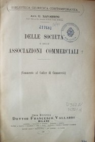 Delle societa' e delle associazioni commerciale