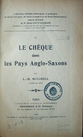 Le chèque dans les pays anglo-saxons