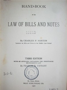 Hand-book of the law of bills and notes