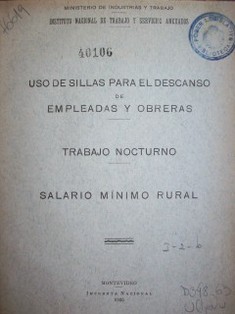 Uso de sillas para el descanso de empleadas y obreras