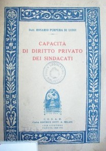 Capacità di diritto privato dei sindicati