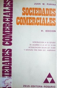 Sociedades comerciales : introducción a su estudio de acuerdo a la Ley Nº 19.550