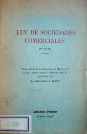 Ley de sociedades comerciales : (Nº 19.5550)